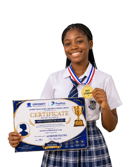 Exposoft Best Student holding award certificate