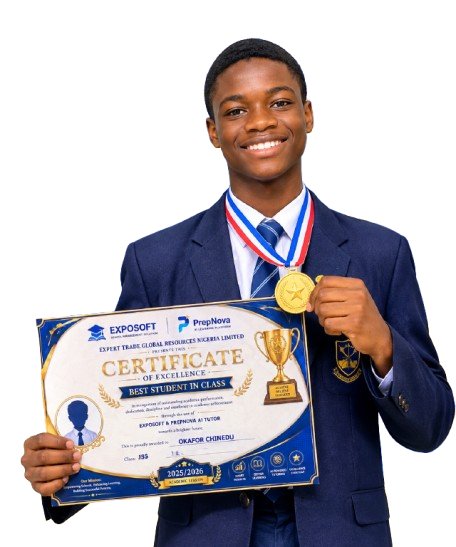 PrepNova Top Student holding award certificate